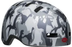 Bell Lil Ripper Kinder Fahrradhelm - Camosaurus -Fahrradhelm 210208027 bell lil ripper camosaurus matte gray silver front right