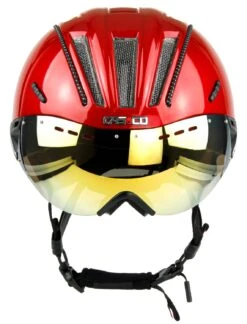 CASCO Roadster Plus Visier Fahrradhelm - Rot Glanz -Fahrradhelm CASCO ROADster Plus Glossy Red Visor Sunset front rgb 04 3628